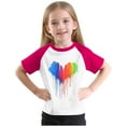 thumbnail image 6 of Spazoro Toddler Girls T-shirts, Crewneck Graphic Casual Summer Short Sleeve Tops Tee Hot Pink Size 4 T, 6 of 8