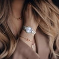 thumbnail image 4 of ELLEN TRACY Women’s Silver Mesh Band Watch – Round Blue Sunray Dial with Crystals, 4 of 6