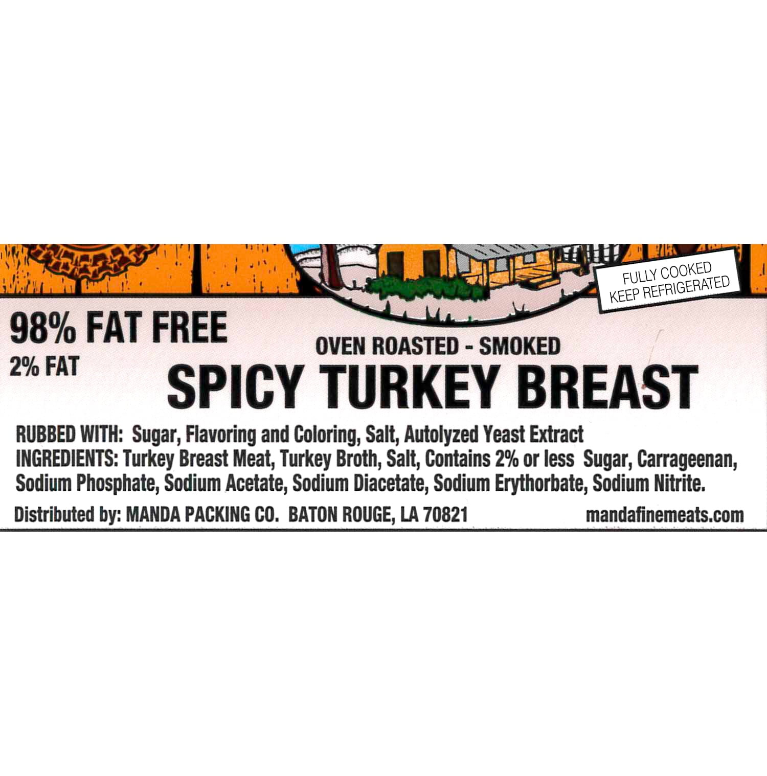 Manda Fine Meats Cajun Turkey Breast, Deli Sliced, Vacuum Pack (Refrigerated)