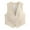Beige, variant on Yuhangmm Womens Vests Lightweight, Elegant Cropped Vest Dressy Outerwear for Women with Button-Down Neckline Smart Casual Sleeveless Jacket Beige S