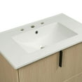 thumbnail image 6 of Resenkos 30" Bathroom Vanity with Ceramic Sink, Full-Extension Drawers, Soft Close Undermount Slides, Fluted Design - Brown, 6 of 20