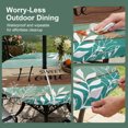 thumbnail image 5 of Round Outdoor Tablecloth with Umbrella Hole and Zipper, Vintage Teal Turquoise Tablecloth with Elastic Waterproof, Farmhouse Florals Leaf Coastal Home Patio Table Covers for 31" - 35" Pool Tables, 5 of 9