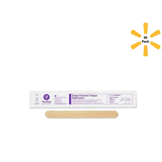 Puritan Grape Flavored Tongue Depressor 51/2 Inch Length Wood Box of 50 710 GRAPE