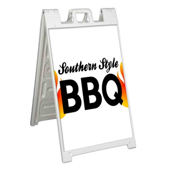 Southern Style BBQ (24" X 36") Standard A-Frame Signicade, Includes Decal Applied To Stand