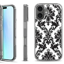 For iPhone 17 Shockproof Protective Phone Case, by OneToughShield - Victorian White/Black