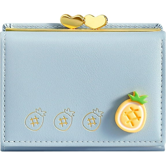 Wallet Card Holder, Small Bifold RFID Blocking Purse, Cute Small Leather Pocket Wallet for Women, Girls, Ladies (Baby Pink)