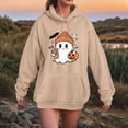 thumbnail image 4 of Towmus Women Cute Pattern Hoodie Girl Halloween Pumpkin Face Tops Cartoon Sweatshirt Long Sleeve Casual Streetwear, 4 of 6