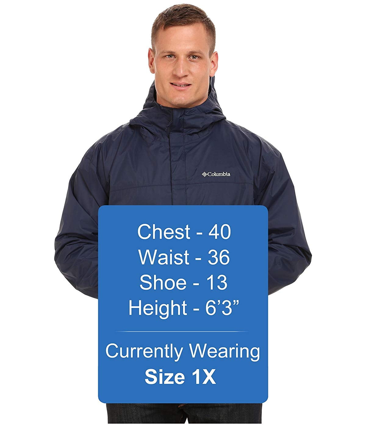 Columbia Mens Big & Tall Watertight II Packable Rain Jacket,Collegiate Navy,2X/Tall Columbia Men's Sportswear 1533894 