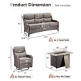 thumbnail image 2 of Planntonneo 4 Pieces Wicker Outdoor Patio Furniture Set with Fire Pit Table, 2 Swivel Rocking Chairs and Sofa with 6" Thick Cushion for Porch Deck Garden Backyard, Brown/Grey, 2 of 14