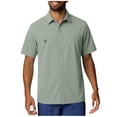 thumbnail image 3 of Vetsdori Short Sleeve Big and Tall Shirts for Men Quick-dry Outdoor Button up Summer Ice-Silk Casual Collar Breathable Plain Mens T-Shirts Travel, 3 of 8