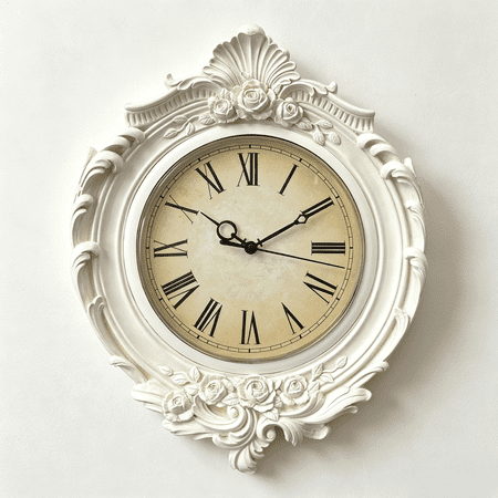 AELS 13 x 11 Vintage Wall Clock, European Style Retro Decorative Hanging Clock, Quartz Battery