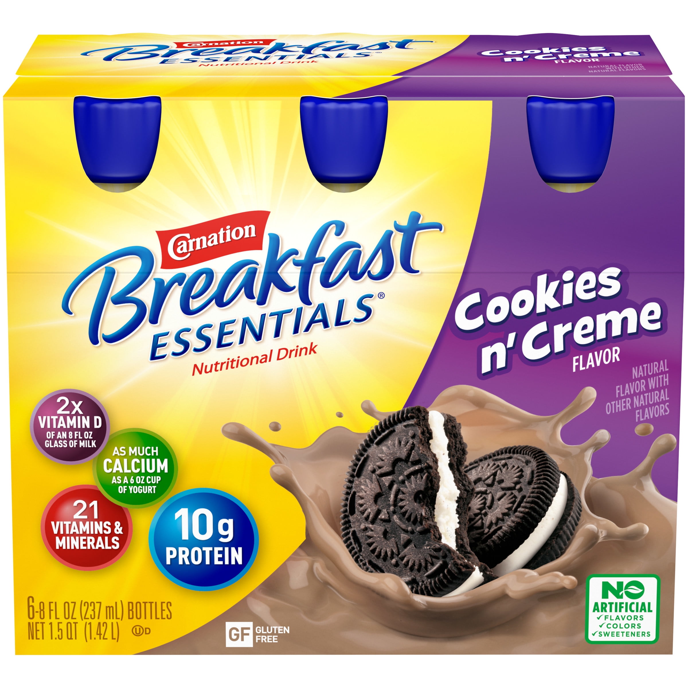 CARNATION BREAKFAST ESSENTIALS Cookies n' Creme 68 fl. oz. Bottles