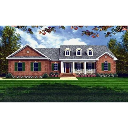 TheHouseDesigners-5690 Country House Plan with Basement Foundation (5 Printed Sets)