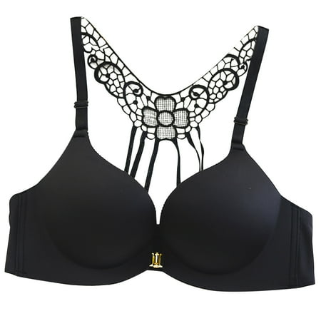Dadaria Nursing Bras Women Fashion Leopard Print Beautiful Back Lace Bra Non-marking Bra Black XXL Women