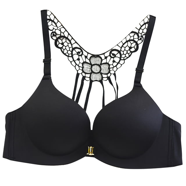 Women Sexy Fashion Leopard Print Beautiful Back Lace Bra Non-marking Bra