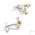 thumbnail image 3 of Cufflinks - Copa de champán de lujo para hombre, color dorado y plateado, 3 of 3