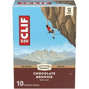 CLIF BAR - Chocolate Brownie Flavor - Made with Organic Oats - 10g Protein - Non-GMO - Plant Based - Energy Bars - 2.4 oz. (10 Pack)