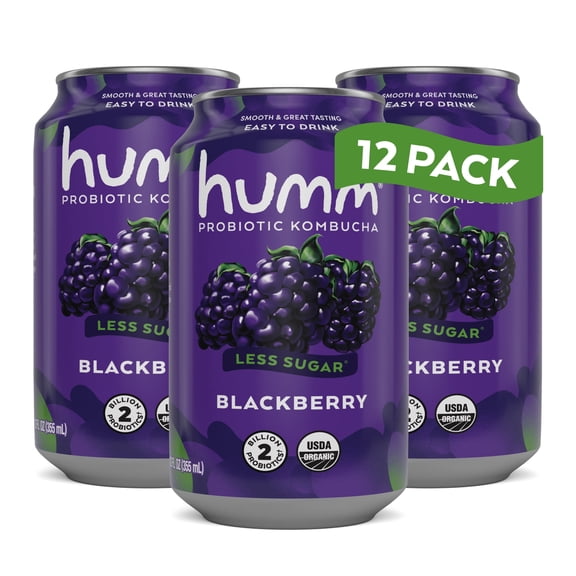 Humm Kombucha, Blackberry, 12 Pack, 12 oz Cans