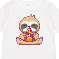 thumbnail image 4 of Inktastic Sloth Pizza Boys or Girls Long Sleeve Toddler T-Shirt, 4 of 5