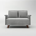 thumbnail image 2 of Artdeco Home Boston Velvet Convertible Loveseat Chair Bed, Gray, 2 of 10