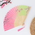 thumbnail image 2 of Chinese Folding Fan Bamboo Handheld Ancient Style Fan for Dance Performance Wedding and Home Party Decorations, 2 of 7