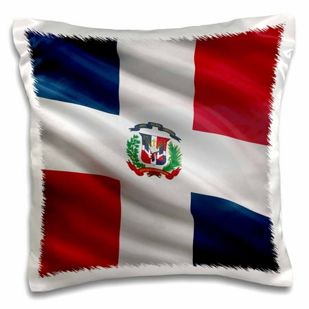 3dRose Flag of the Dominican Republic waving in the wind - Pillow Case, 16 by