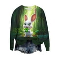 thumbnail image 2 of ICHUANYI St. Patrick's Day Sweatshirts for Women Green Printed Casual Loose Long Sleeve Fit Tops Hoodless Sweatshirts Top, 2 of 5