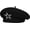 Black, variant on Solid Beret Hats Barrette Hat for Women