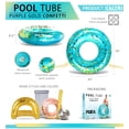 thumbnail image 5 of CoTa Global Inflatable Pool Float Tube - Premium Sparkly Confetti Float, Inflatable Tube Ring Pool Float for Kids and Adults, Heavy Duty Pool Ring for Beach, Lake - 36 Inch, Blue Gold, 5 of 7