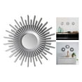 thumbnail image 6 of European Style Ornate Round Hanging Makeup Bathroom Bedroom Entryways Vanity Wall Mounted Arts Mirrors - Sun Shaped Silver, 6 of 10