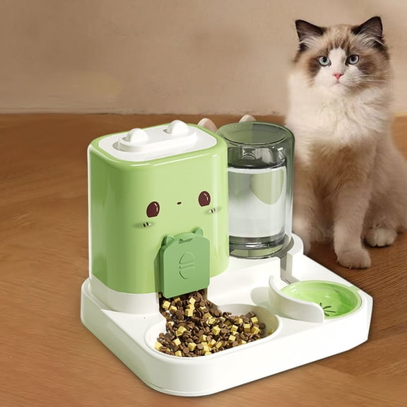 Automatic Pet Feeders 2 In 1 Convenient Drinking Cats Feeder Purpose Pet Food Bowl Set Portable Water Dispenser for Small Animals Puppy Dog Bowls
