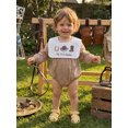 thumbnail image 3 of Cjfdfy Newborn Baby Girl Girl Western Fall Outfit My First Rodeo Romper Gingham Bubble Collar Long Sleeve Cowgirl Hat Embroidery Bodysuit Infant Cute Country Fall Winter Outfit, 3 of 9