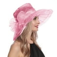 thumbnail image 2 of Mifelio Ken/tucky Derby Hats for Women, Women's Vintage Mesh Hat Floral Shade Holiday Brim Top Hat Fascinators Hats for Women Pink, 2 of 5