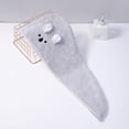 thumbnail image 1 of Cute Korean Cartoon Rabbit Ear Dry Hair Cap - Thickened Triangle Towel Design, Ultra-Absorbent Coralline Velvet & Ultrafine Fiber Material, Gentle on Skin, Quick-Drying Bath Essential, 24*64CM, Gray, 1 of 6