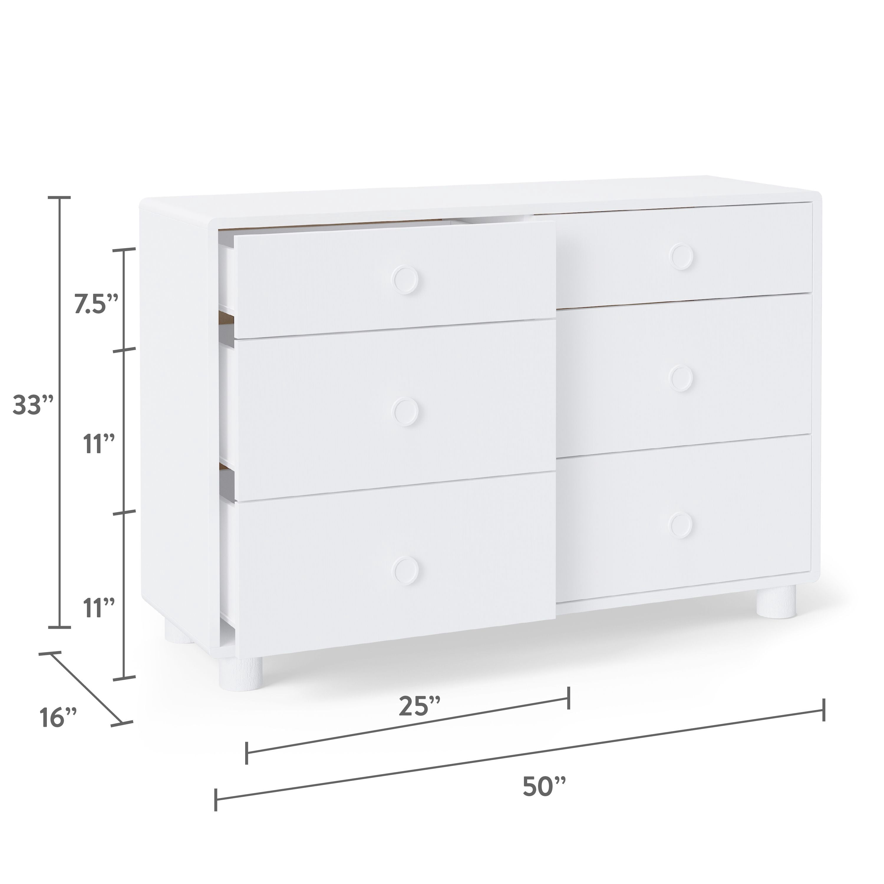 Mainstays Kids 6 Drawer Dresser, White