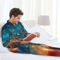 thumbnail image 5 of KLL Celestial Stag Cosmic Glow Sleepwear Mens Flannel Pajamas,Long Cotton Pj Set, 5 of 7