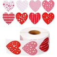 thumbnail image 2 of Fiudx Rollo de Pegatinas de San Valentín, Diseño de Corazones, Patrones de Colores Brillantes, Papel Autoadhesivo, Accesorios para Álbumes de Recortes y Tarjetas, Proyectos de Bricolaje, 500 Pegatina, 2 of 4