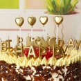 thumbnail image 3 of Heart Shape, Letter, Curve Shape Candle Party Smoke Free Cake Candles（Golden Letters）, 3 of 5