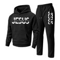thumbnail image 4 of CONFREE Mens Sweatsuit 2 Peice Sets Lined Sweat Suit for Men Letter Graphic Y2K Hoodies Sweatpants Outfits Warm Fall Winter Track Suits Set, 4 of 4