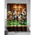 thumbnail image 5 of Dog Playing Billiards Shower Curtain, Funny Animal Abstract Dog Waterproof Shower Curtain Set with 12 Hooks Lightweight Washable Fabric Shower Curtains for Bathroom 72x84 Inches, 5 of 6