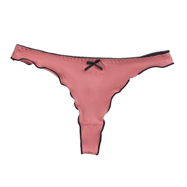 Tanga de algodón sin costuras para mujer, ropa interior sexy de tiro bajo con volantes, bragas de bikini transpirables para mujer