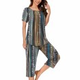 thumbnail image 1 of Aqestyerly Ensemble de Pyjama en Solde, Blouse à Manches Courtes Col Rond et Pantalon pour Femmes, pour Usage Quotidien (TTTG), 1 of 5