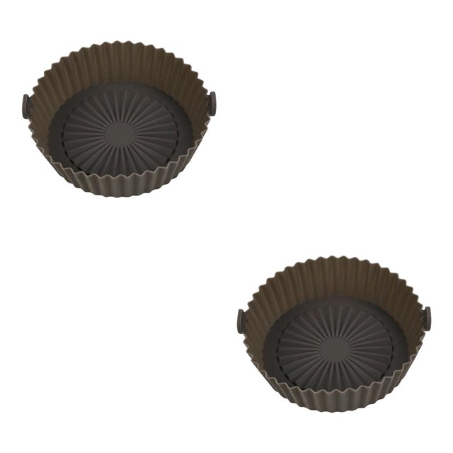 Advancent Freidora de aire, olla de silicona, revestimientos antiadherentes reutilizables, bandeja para asar, verduras, cestas de pollo, utensilios para gris 2piezas Advancent CBP090108