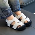 thumbnail image 6 of Gubotare Toddler Boys Sandals Baby Boys and Toddler Everyday Double Buckle Slide Sandals with Backstrap Size 6.5 (White,6.5 Toddler), 6 of 7