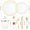 Clear and Gold, variant on 210PCS Clear-Gold Plastic Plates - Dinnerware Sets for 30 Guests - 60 Disposable Plates, 90 Plastic Silverware, 30 Cups, 30 Napkins for Party