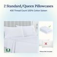 thumbnail image 4 of California Design Den Standard Pillow Cases - 400 Thread Count, 100% Cotton Sateen, Set of 2 Pillow Covers, Breathable, Soft, Designed for for Queen and Standard Pillows - Bright White, 4 of 8