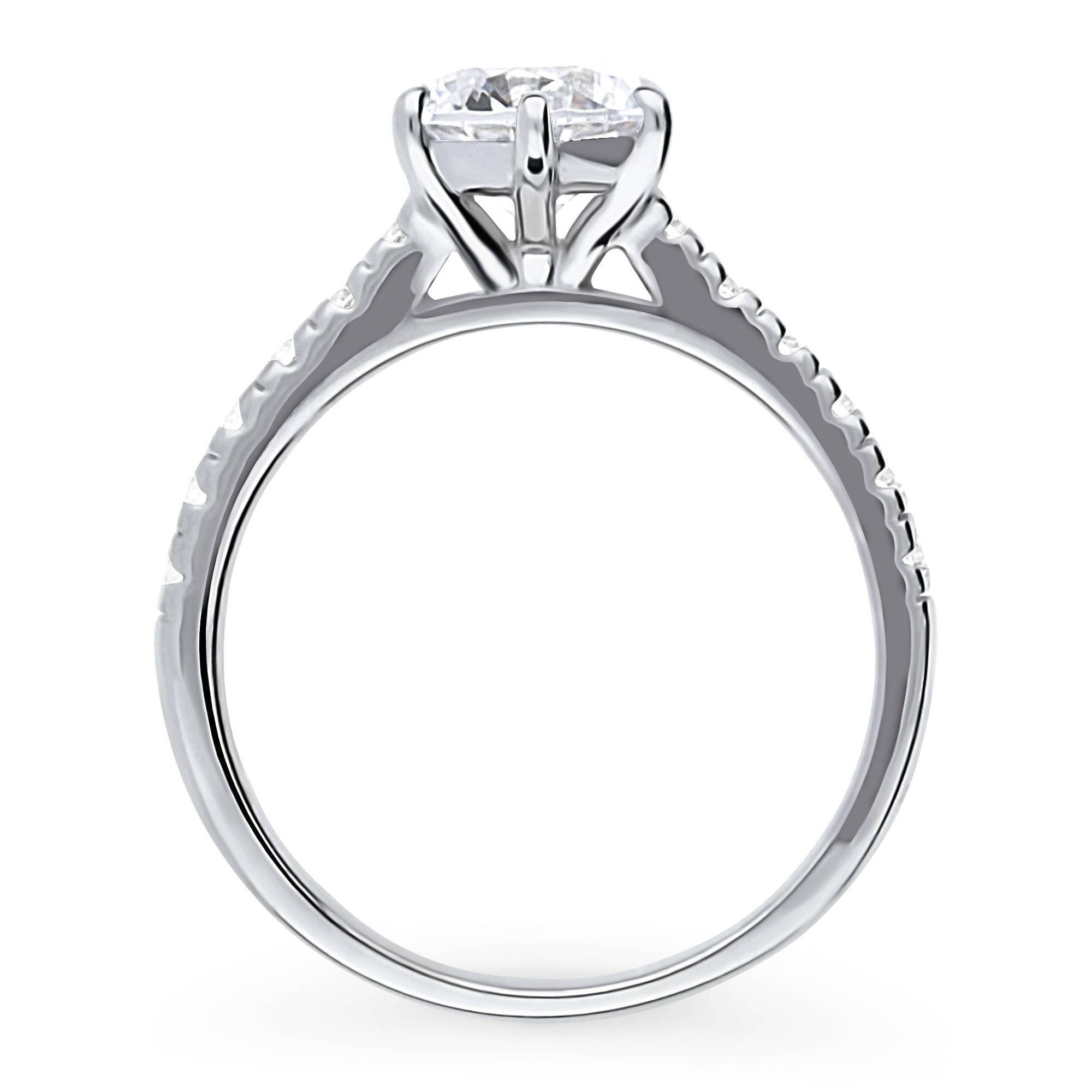 BERRICLE Sterling Silver Solitaire Wedding Engagement Rings 1.25 Carat Round Cut Cubic Zirconia CZ Promise Ring for Women, Rhodium Plated Size 9.5