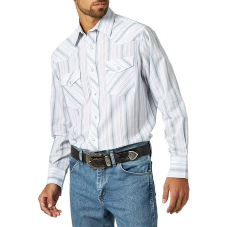 Wrangler Men's long sleeve striped western shirt