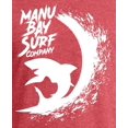 thumbnail image 2 of Manu Bay Surf Company Mens WHITE SHARK Surfer Triblend T-shirt, Extra Small Red Frost, 2 of 3