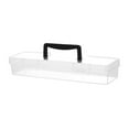 thumbnail image 3 of Colaxi Clear Tool Box with Handle Container Case Bin Hardware Storage Box Organizer Black 33.3x9.3x6cm, 3 of 8